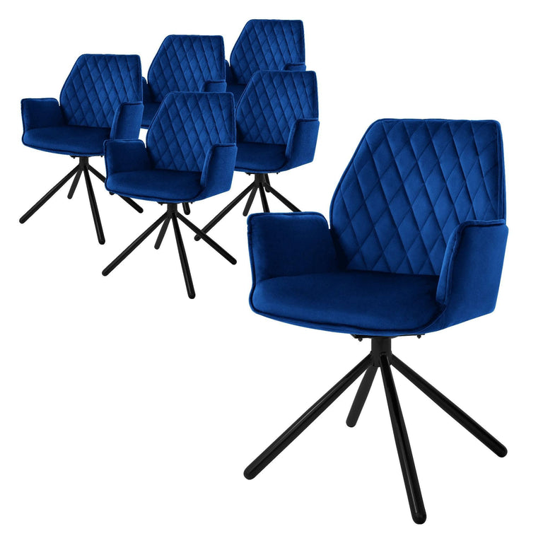 Set van 6 eetkamerstoelen Hale velvet