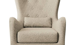 Fauteuil met hocker Casara bouclé