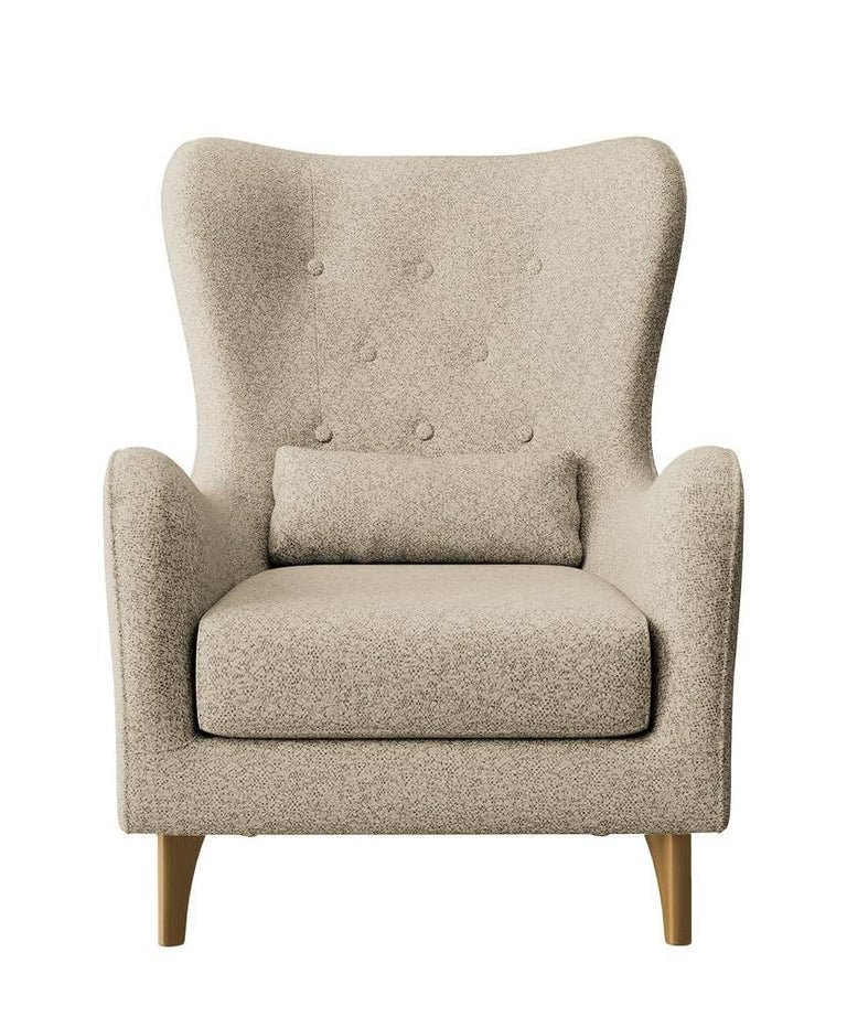 Fauteuil met hocker Casara bouclé