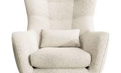 Fauteuil met hocker Verdiro bouclé