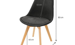 Set van 8 eetkamerstoelen Alison linnen