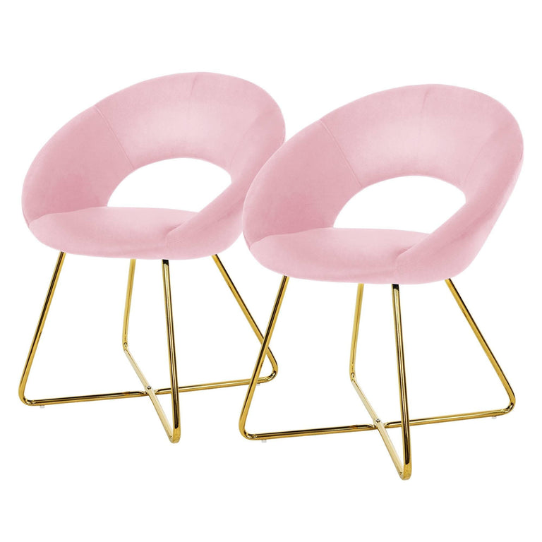 Set van 2 eetkamerstoelen Erna velvet