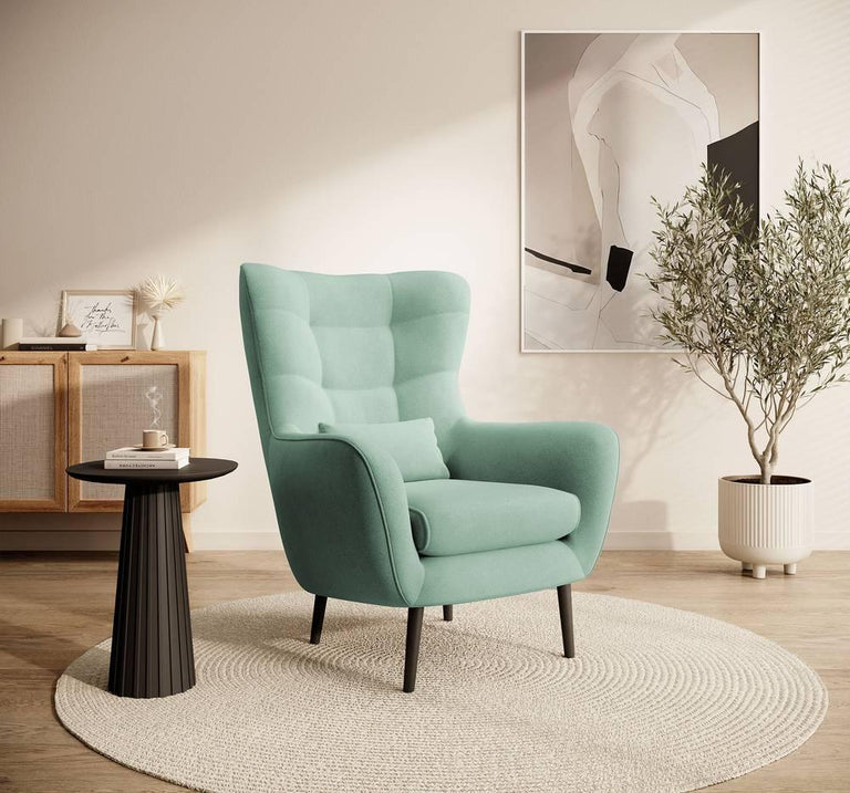 Fauteuil met hocker Verdiro velvet