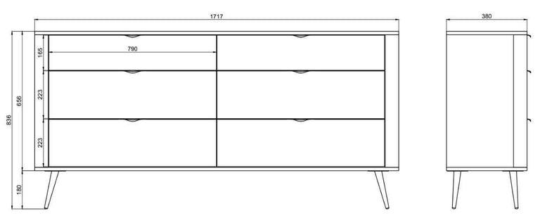 Dressoir Olivia 6 lades