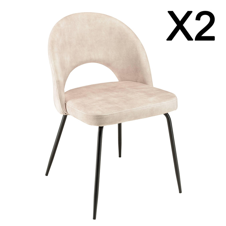 Set van 2 eetkamerstoelen Augustin velvet