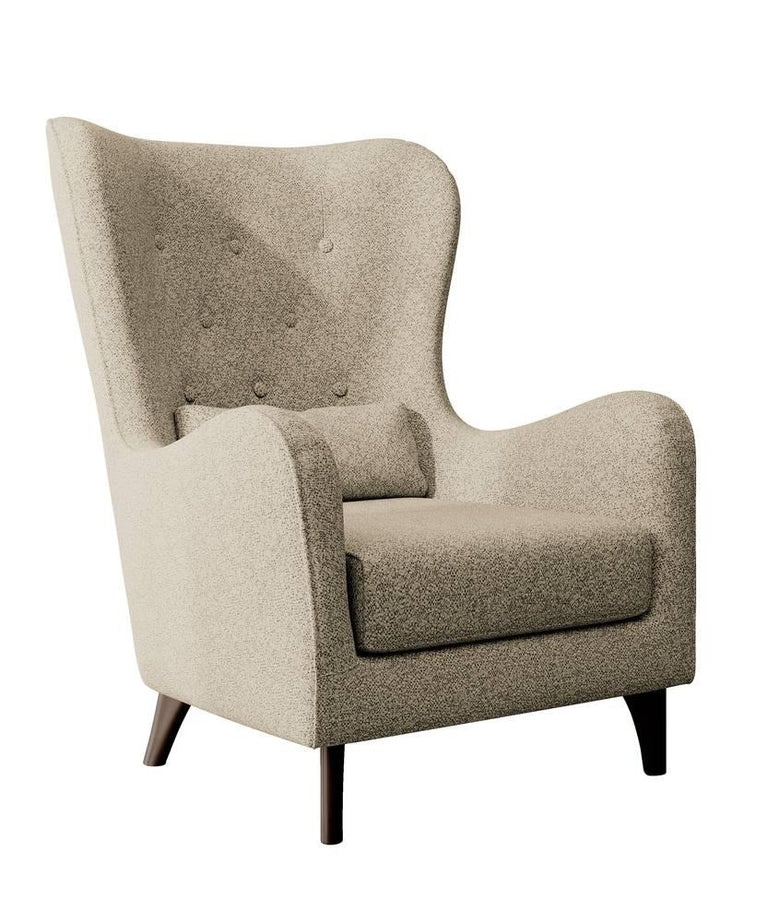 Fauteuil met hocker Casara bouclé