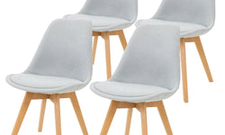 Set van 4 eetkamerstoelen Alison linnen