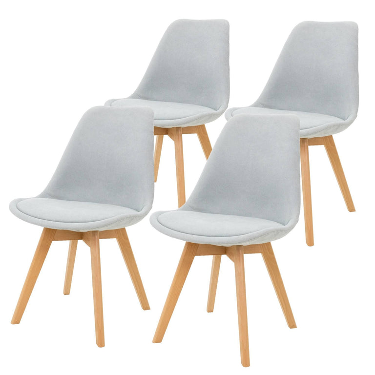 Set van 4 eetkamerstoelen Alison linnen