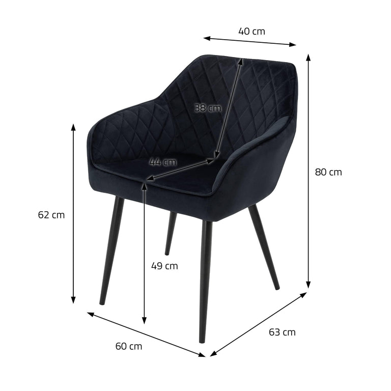 Set van 6 eetkamerstoelen Amino velvet