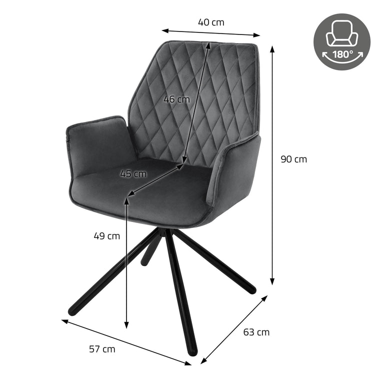 Set van 2 eetkamerstoelen Hale velvet