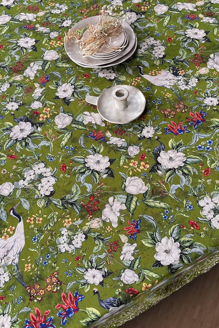 hermia-tafelkleed greenery-groen--polyester-keukentextiel-koken & tafelen1