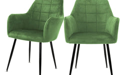 Set van 2 eetkamerstoelen Zel velvet