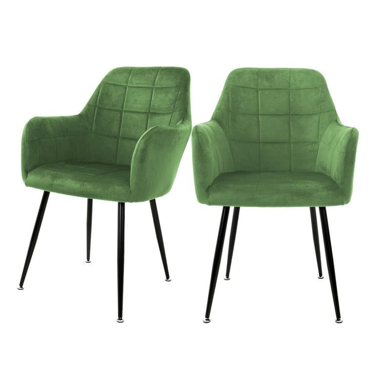 Set van 2 eetkamerstoelen Zel velvet