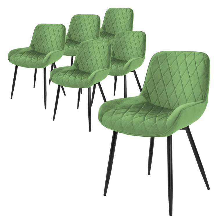 Set van 6 eetkamerstoelen Ari velvet