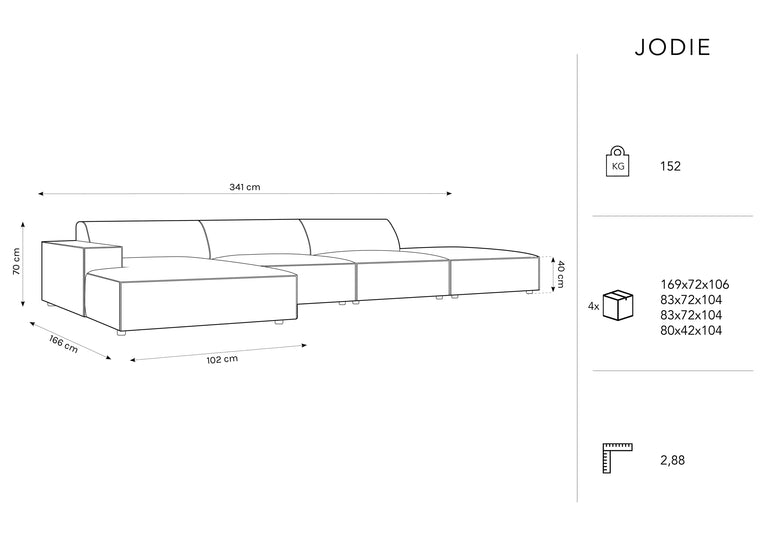 Hoekbank Jodie links