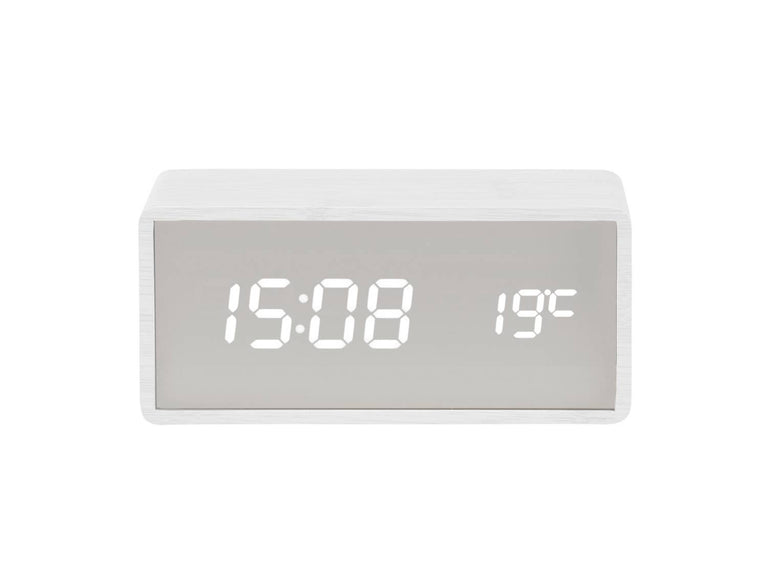 Alarmklok Silver Wandspiegel LED