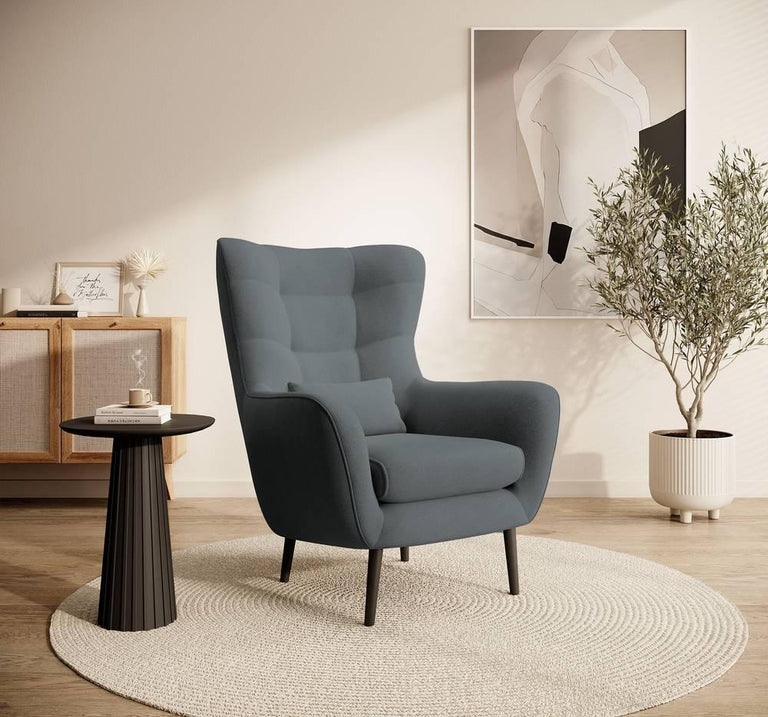 Fauteuil met hocker Verdiro velvet