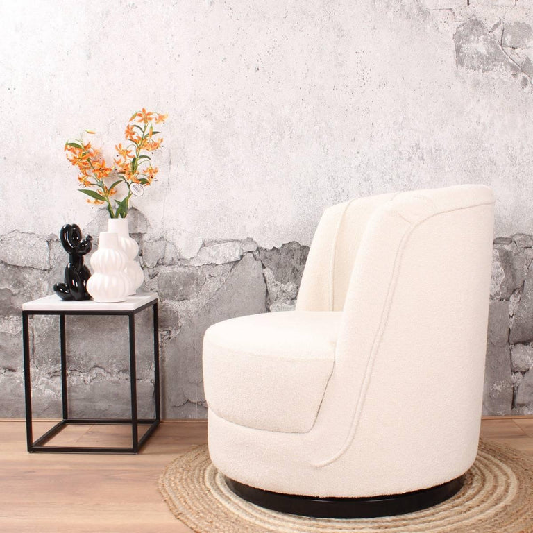 Draaifauteuil Fenna bouclé