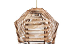 Houten hanglamp woonkamer Abriana