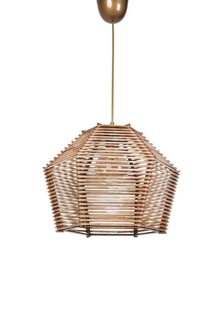 Houten hanglamp woonkamer Abriana