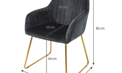 Set van 6 eetkamerstoelen Mili velvet