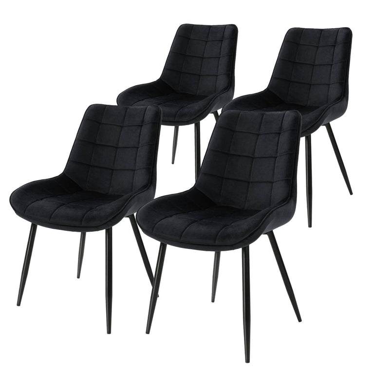 Set van 4 eetkamerstoelen Bea velvet