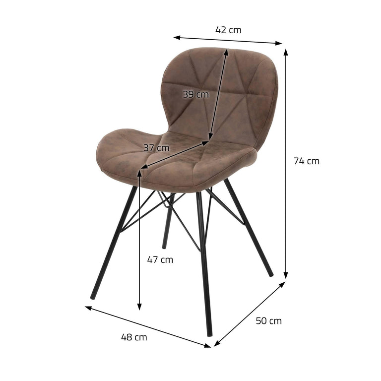 Set van 8 eetkamerstoelen Dane kunstleer