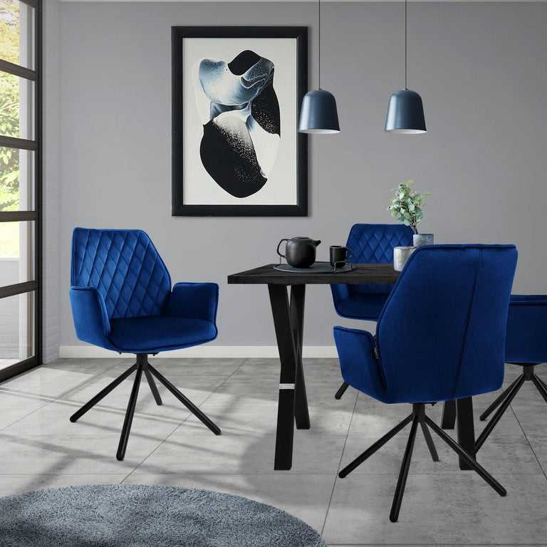 Set van 4 eetkamerstoelen Hale velvet