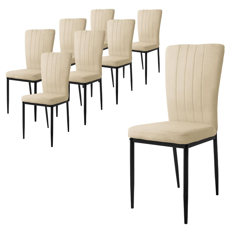 Set van 8 eetkamerstoelen Garcia velvet