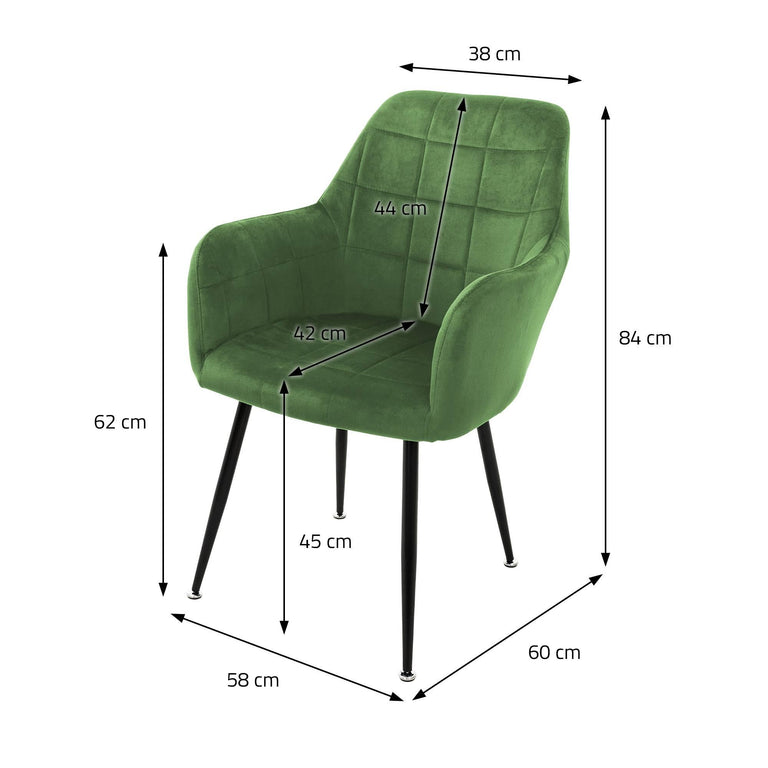 Set van 2 eetkamerstoelen Zel velvet