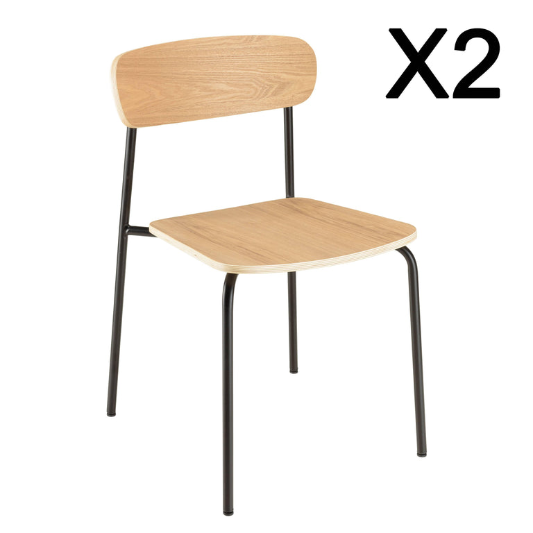 Set van 2 eetkamerstoelen Tom