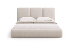 Bedframe Nicolas chenille met opbergruimte en hoofdbord 160 x 200 cm