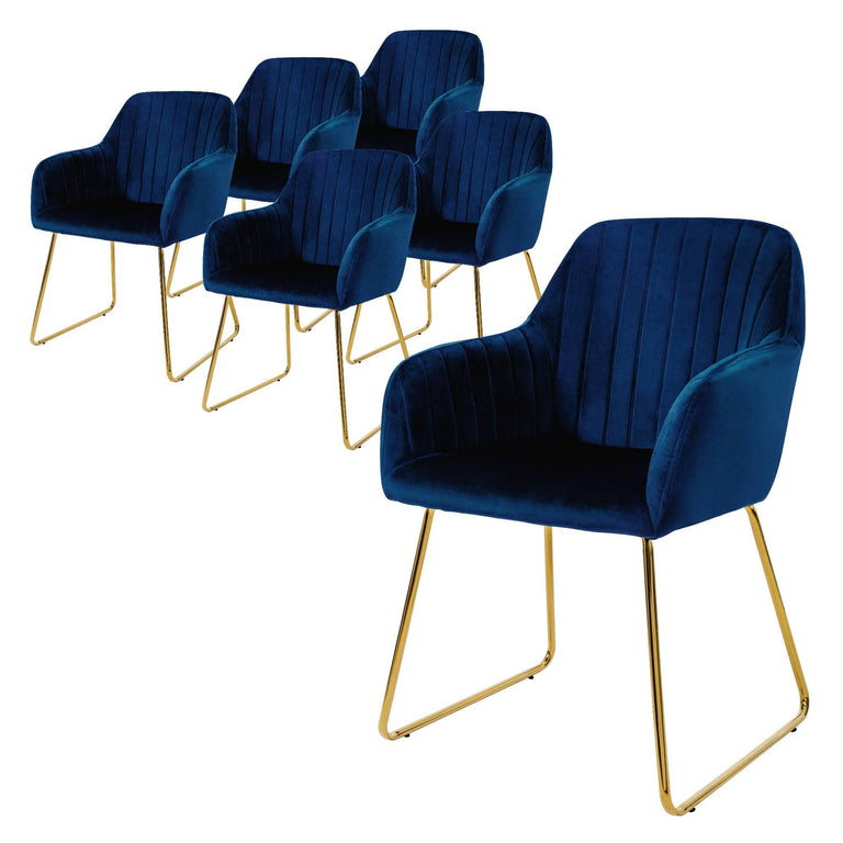 Set van 6 eetkamerstoelen Mili velvet