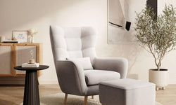 Fauteuil met hocker Verdiro velvet