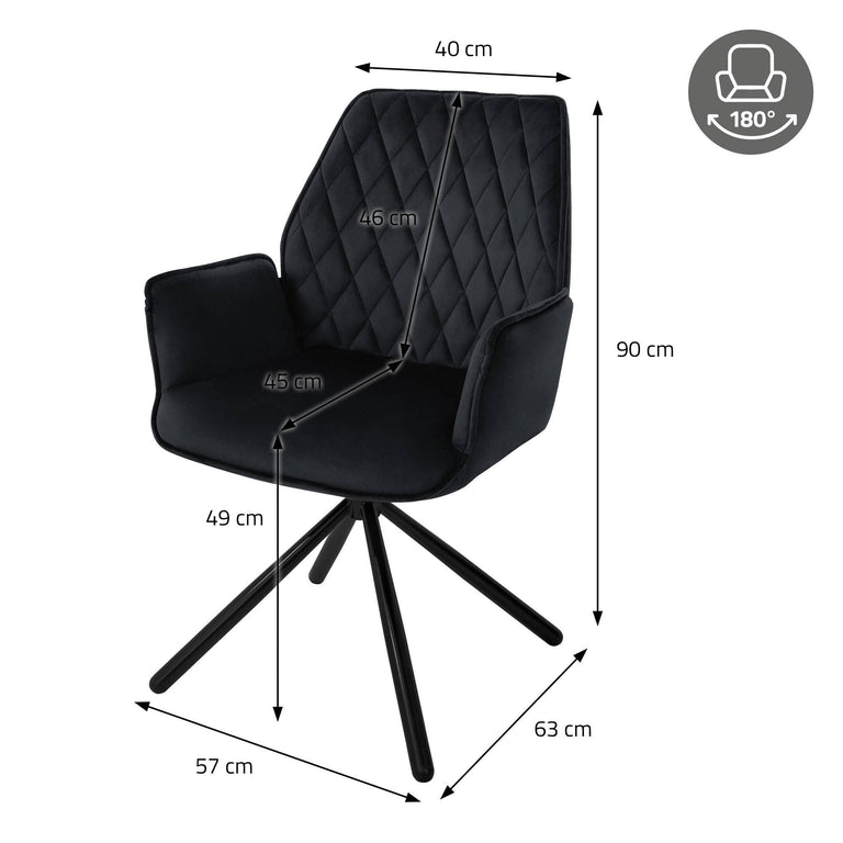 Set van 4 eetkamerstoelen Hale velvet