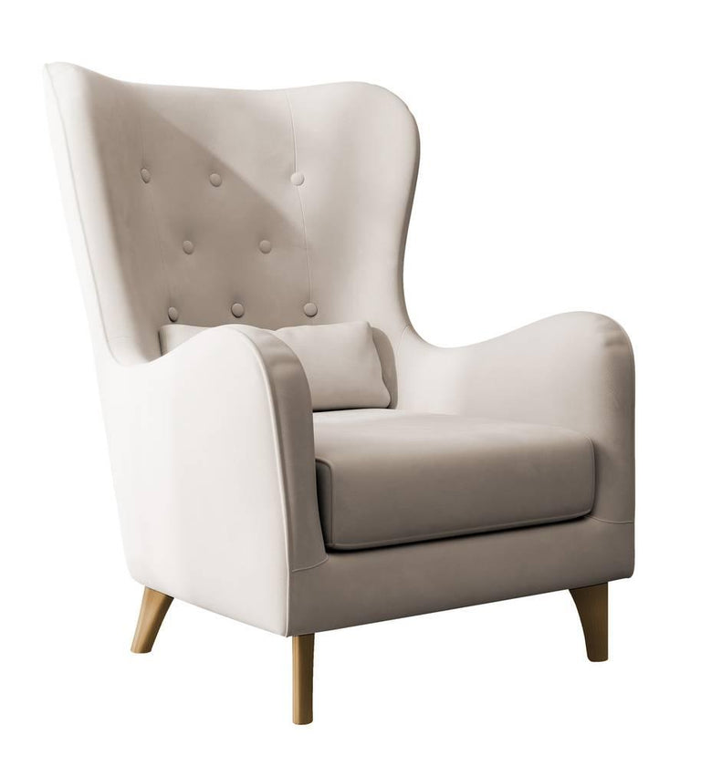 Fauteuil met hocker Casara velvet