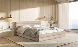 Gestoffeerd bed Alvaro chenille 180 x 200 met beddengoedcontainer