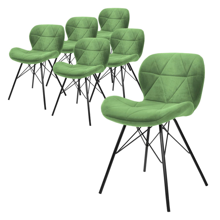 Set van 6 eetkamerstoelen Dane velvet