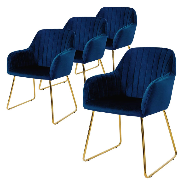 Set van 4 eetkamerstoelen Mili velvet