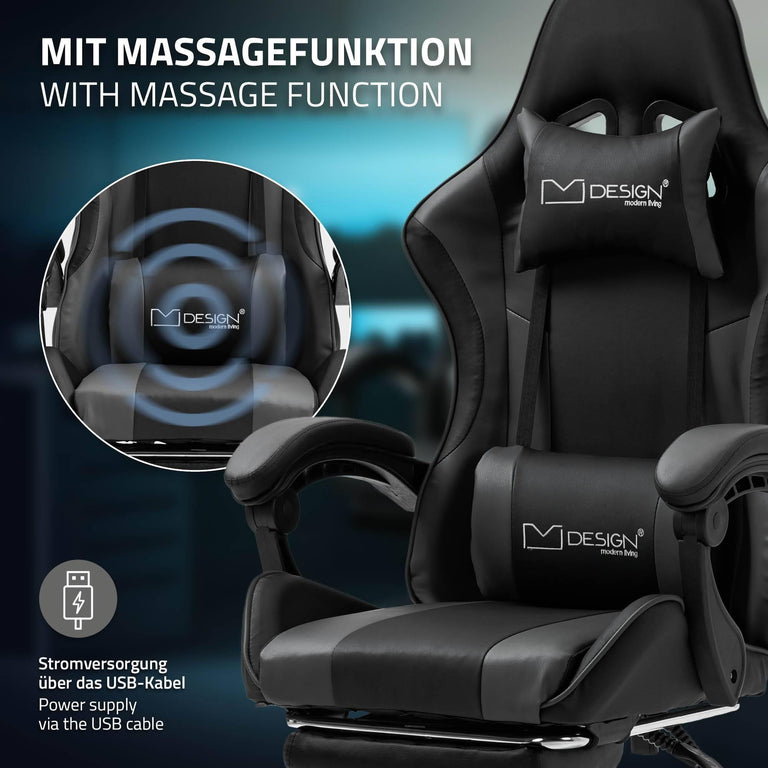 Gamestoel Zane met massagefunctie