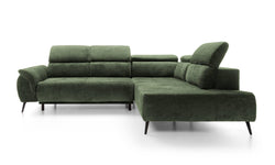 naduvi-collection-hoekbank-germaibigrechts-groen-velvet-chenille-touch (100% polyester)-banken-meubels1