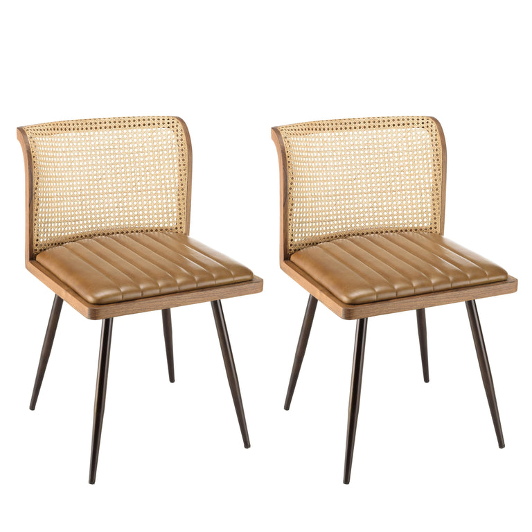 Set van 2 eetkamerstoelen Marcel leer