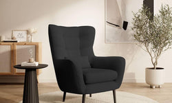 Fauteuil met hocker Verdiro ribstof