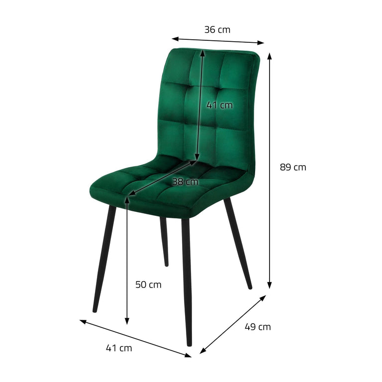 Set van 4 eetkamerstoelen Quinn velvet