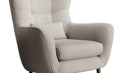 Fauteuil met hocker Verdiro ribstof