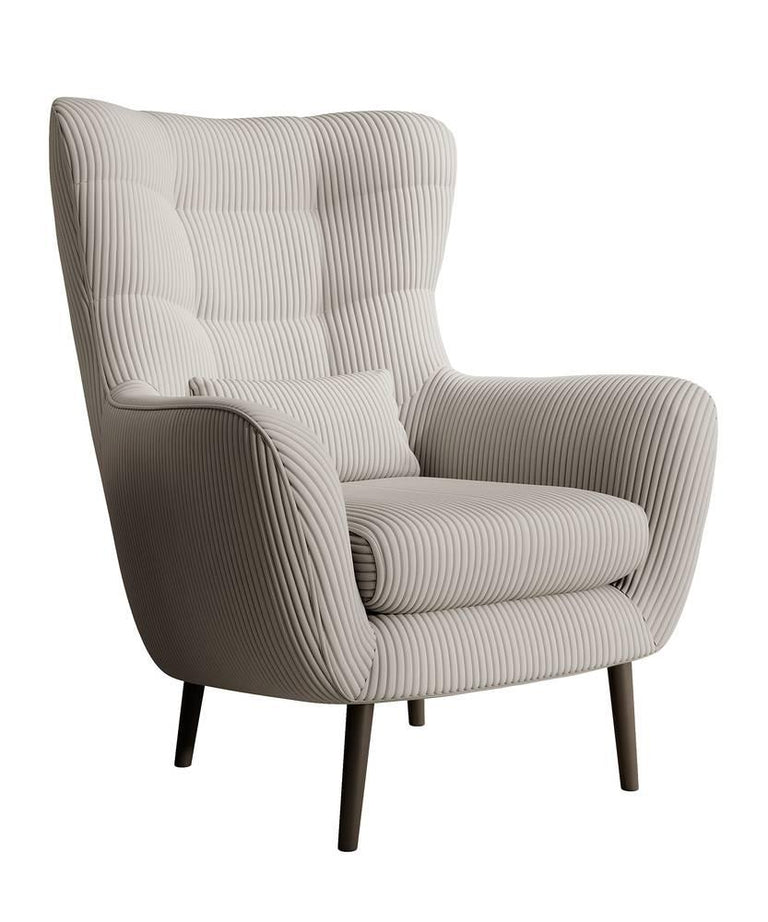 Fauteuil met hocker Verdiro ribstof