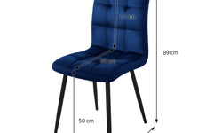 Set van 4 eetkamerstoelen Quinn velvet