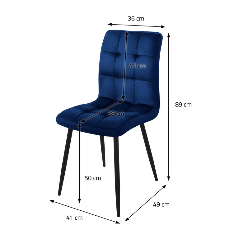 Set van 4 eetkamerstoelen Quinn velvet