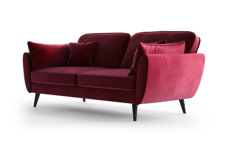 cozyhouse-3-zitsbank-zara-velvet-rood-zwart-192x93x84-velvet-banken-meubels2