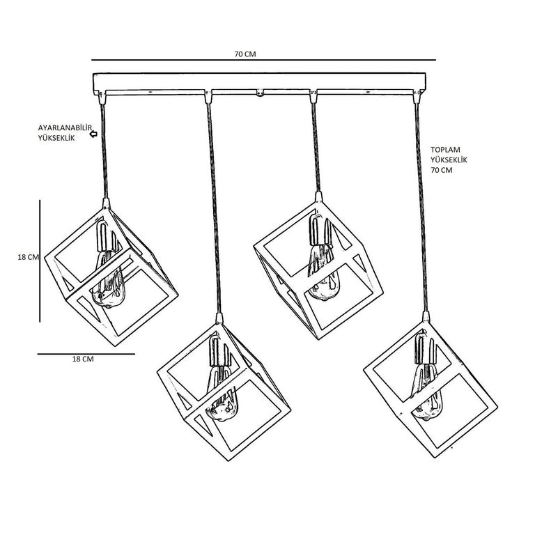 Hanglamp Kare 4-lichts